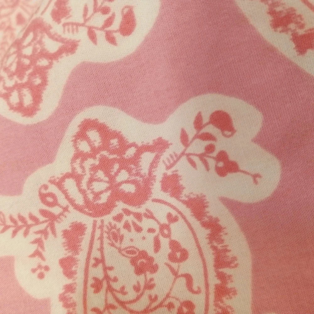 Pottery Barn Vintage PAIR Teen Pink Percale Paisley Pillow Shams